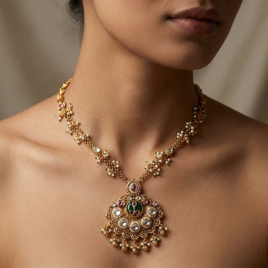 Royal Chandrika Kundan Long Pendant Set – Premium Collection