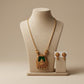 Shree Lakshmi Antique Beaded Pendant Set – Premium Collection